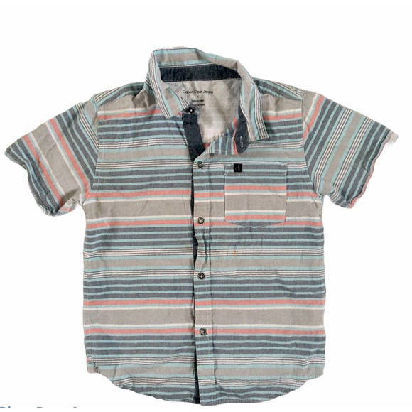 Calvin Klein Jeans Boys Short Sleeve Button Up 7